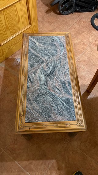 Mesa de centro madera y piedra