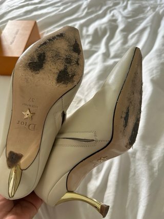 Botines Dior Blanco Tacón Dorado