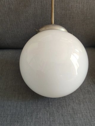 Lampadario vintage vetro opalino bianco