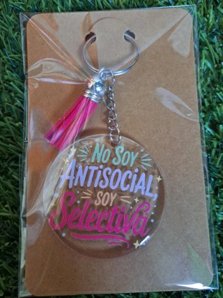 Llaveros acrílicos con frases divertidas