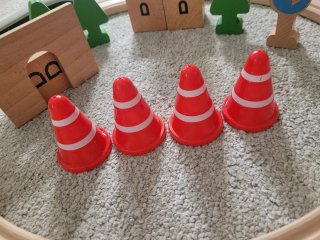 Tren madera y accesorios niños