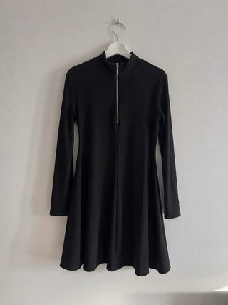 Vestido Zara Negro Cremallera