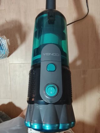 Aspiradora escoba azul y gris