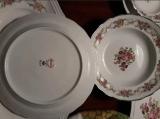 Vajilla Bidasoa Flores Borde Plata