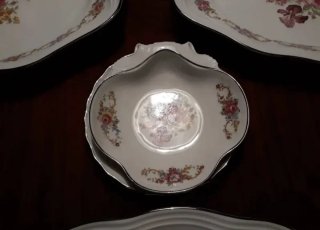 Vajilla Bidasoa Flores Borde Plata