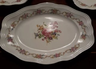 Vajilla Bidasoa Flores Borde Plata