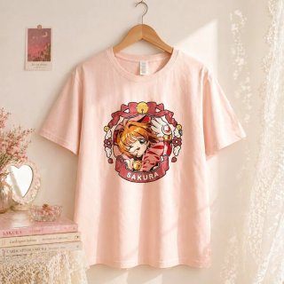 Camiseta Sakura Cardcaptor Anime Rosa Talla M