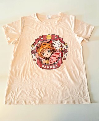Camiseta Sakura Cardcaptor Anime Rosa Talla M