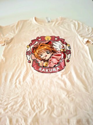 Camiseta Sakura Cardcaptor Anime Rosa Talla M