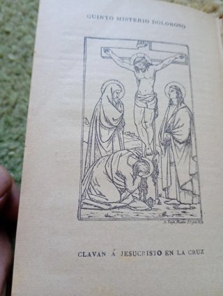 Libro antiguo los quince sábados del rosario. Reli