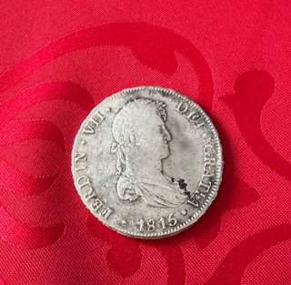 Moneda 8 Reales 1815 Ferdin VII Plata NAUFRAGIO