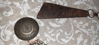 Cintura vintage boho chic similpelle ottone monete