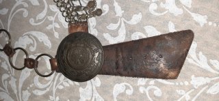 Cintura vintage boho chic similpelle ottone monete