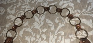 Cintura vintage boho chic similpelle ottone monete