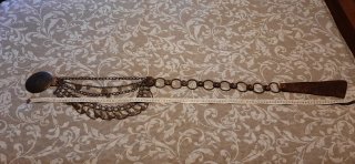 Cintura vintage boho chic similpelle ottone monete