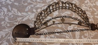 Cintura vintage boho chic similpelle ottone monete