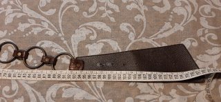 Cintura vintage boho chic similpelle ottone monete