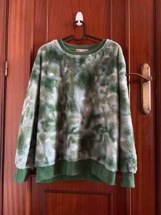 Sudadera pelo tie-dye verde