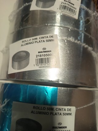 3 Rollos Cinta Aluminio Plata 50M o sueltos