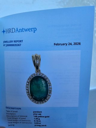 Colgante Oro Esmeralda y Diamantes