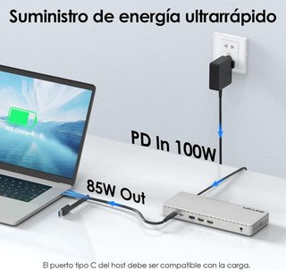 WAVLINK UG77PD1 dock triple monitor PD 100W NUEVO