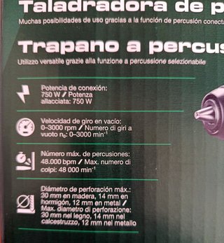 Taladro percutor Parkside 750W nuevo