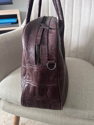 Bolso Adolfo Dominguez Piel Cocodrilo Marrón