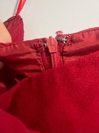 Vestido de fiesta Amitié rojo volantes