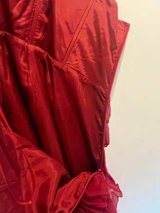 Vestido de fiesta Amitié rojo volantes