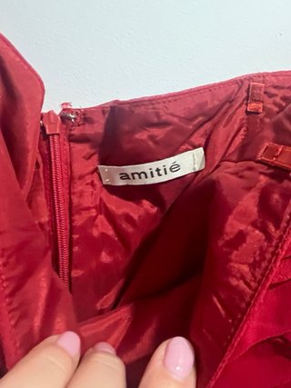 Vestido de fiesta Amitié rojo volantes