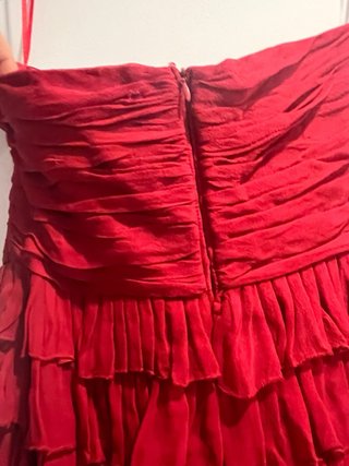Vestido de fiesta Amitié rojo volantes