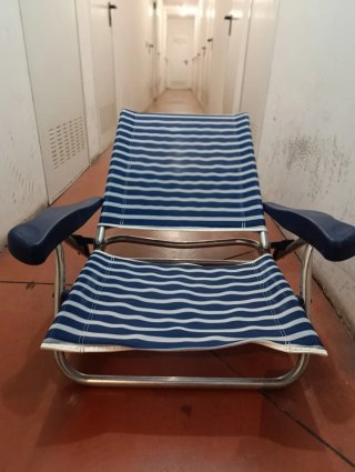 Silla Playa/Piscina Plegable Rayas Azul