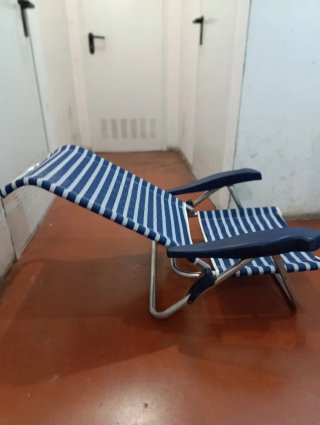 Silla Playa/Piscina Plegable Rayas Azul