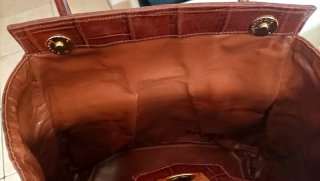 Bolso Braccialini Cocodrilo Marrón Dorado