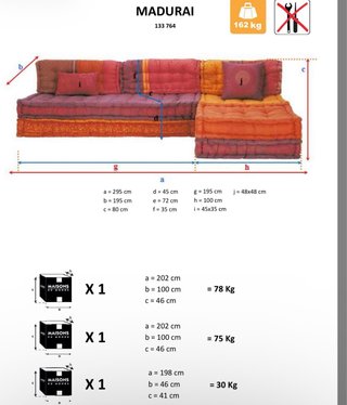 Sofá modular de suelo estilo bohemio