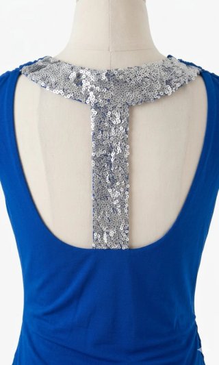 Vestido B.Young Azul Drapeado Talla L