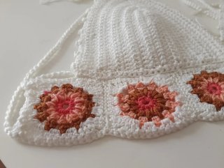 Top Crochet Hecho a Mano Flores Boho Chic