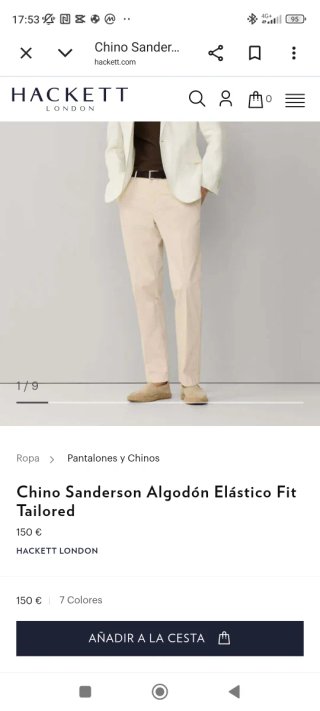 Pantalones 36 Chinos Hackett Sanderson Beige