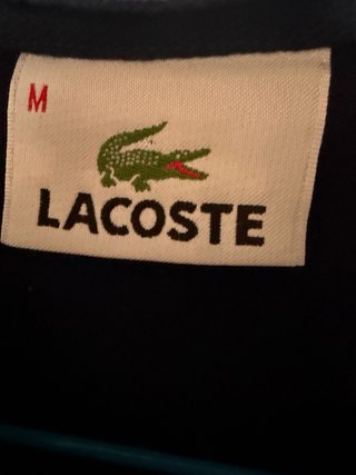 Polo Lacoste Rayas Manga Larga Azul y Rosa