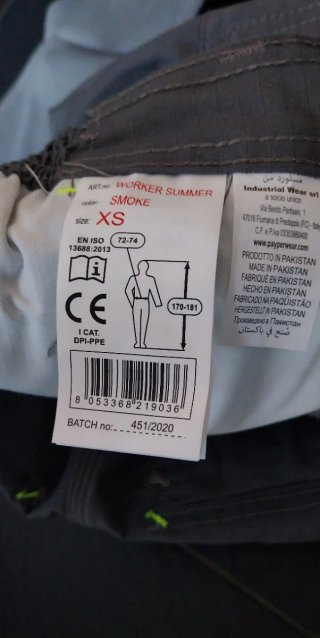 Pantaloni da lavoro Payper Worker Summer XS
