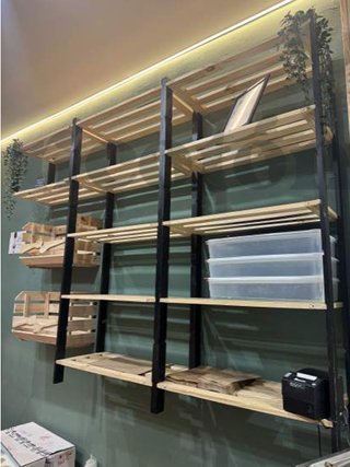 Estantería industrial madera alimentaria