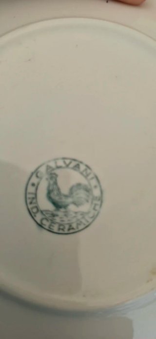 Servizio 1 piatto grande 6 piatti decorativi fogli