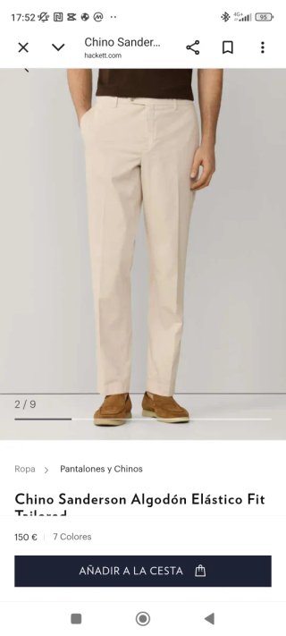 Chino Hackett 36 Sanderson Algodón Elástico