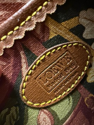 Bolso Loewe piel y lona verde