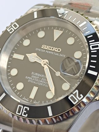 Reloj Seiko Mod Estilo Buceo Negro 40mm
