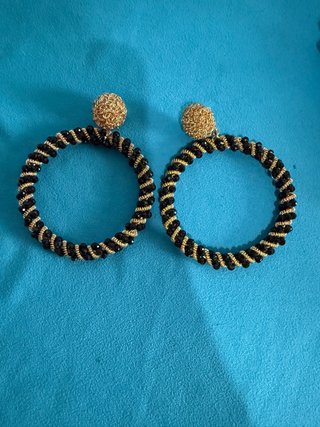 Pendientes Flamenca Aro Negro y Dorado