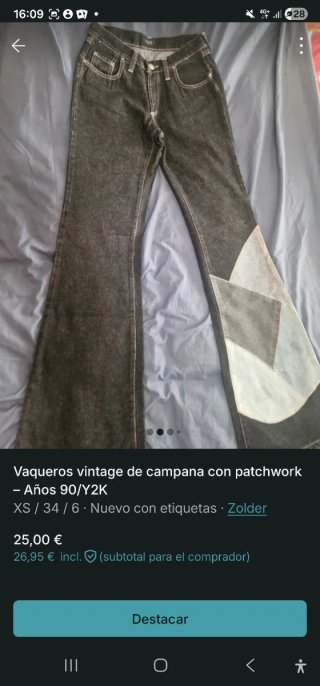 Vaqueros vintage campana patchwork