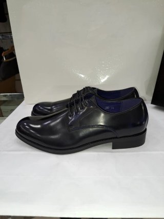 Scarpe uomo derby similpelle blu tg. 44
