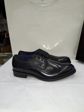 Scarpe uomo derby similpelle blu tg. 44
