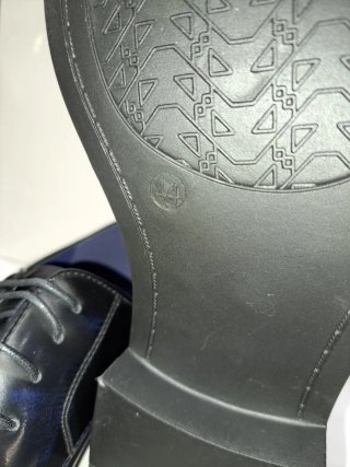 Scarpe uomo derby similpelle blu tg. 44